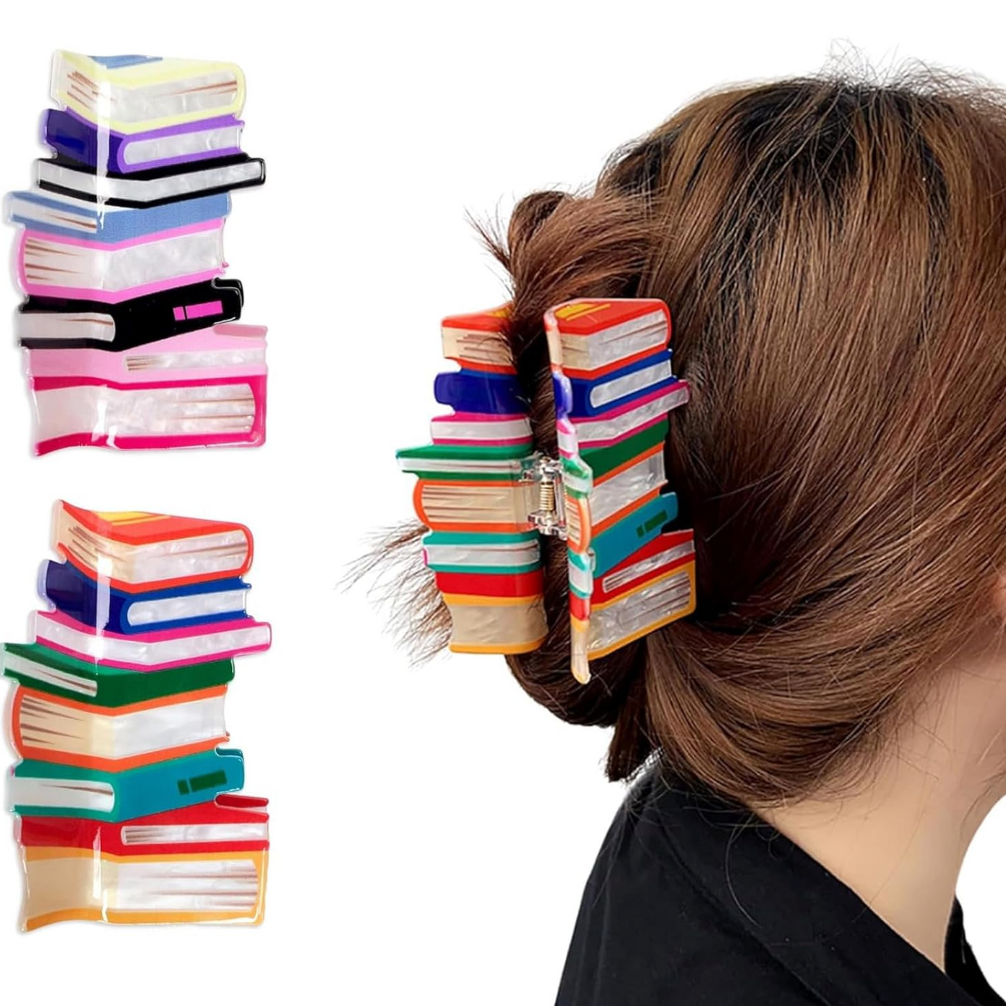 Book Stack Claw Clip